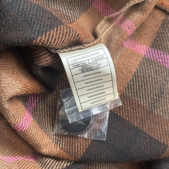 BB Dakota X Steve Madden | Brown and pink plaid boxy shacket jacket NWT Size L - Picture 13 of 13
